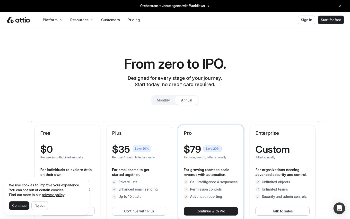 Attio Pricing