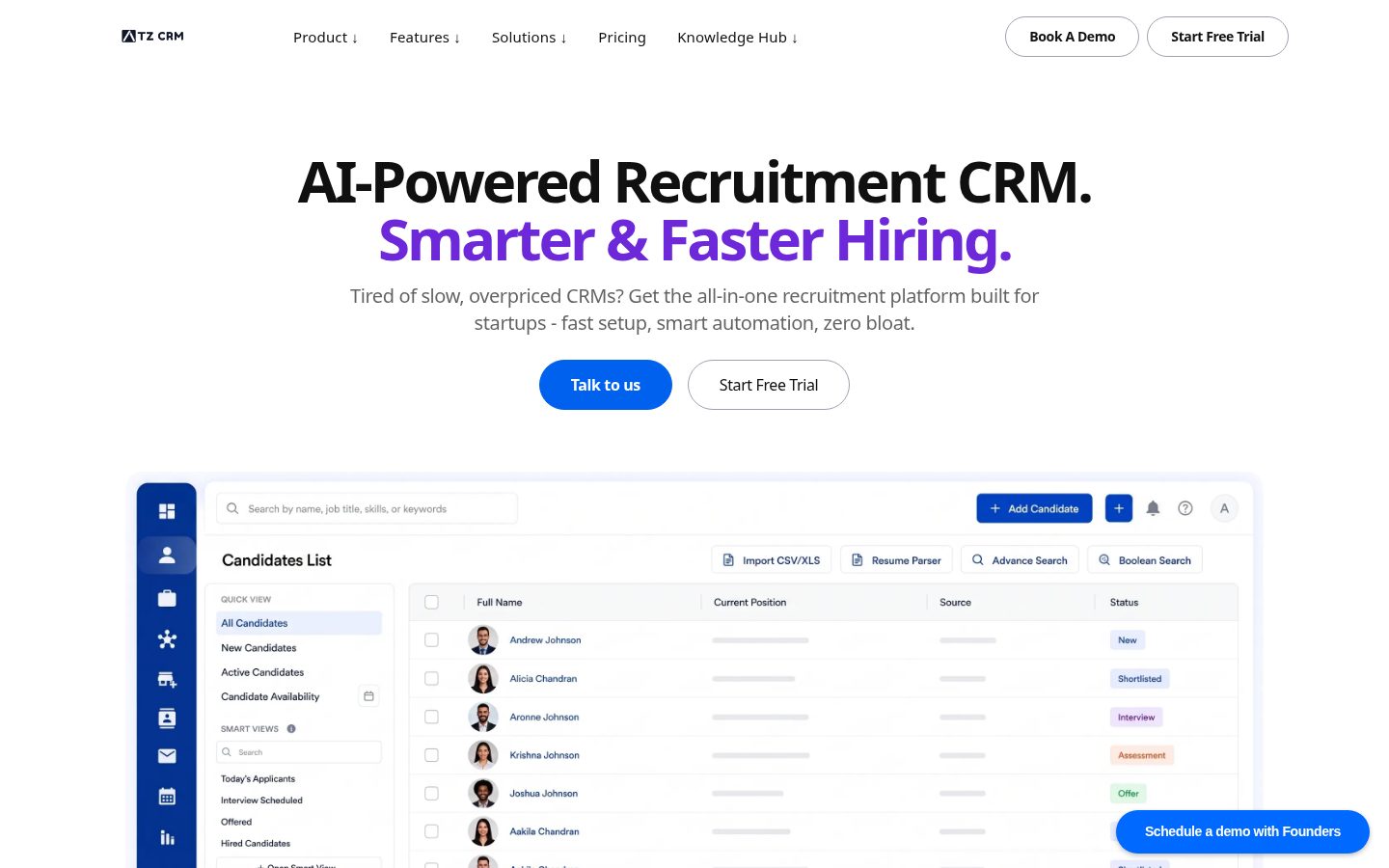 ATZ CRM Homepage