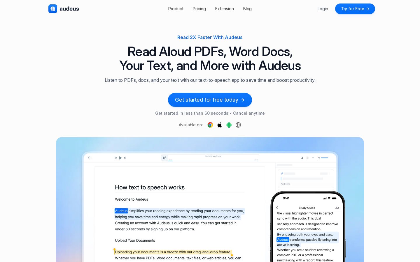 Audeus Homepage