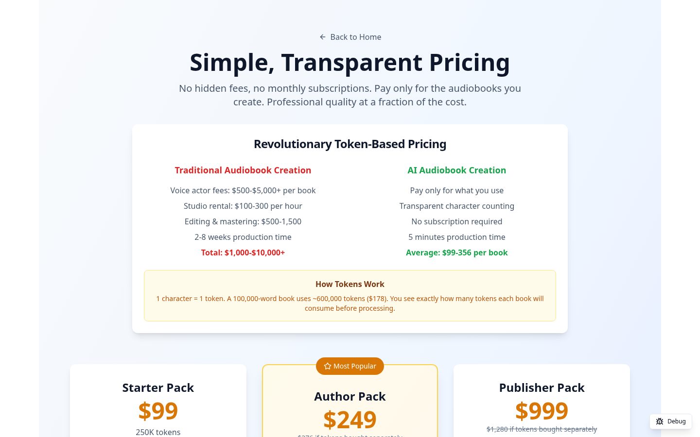 Audie Pricing