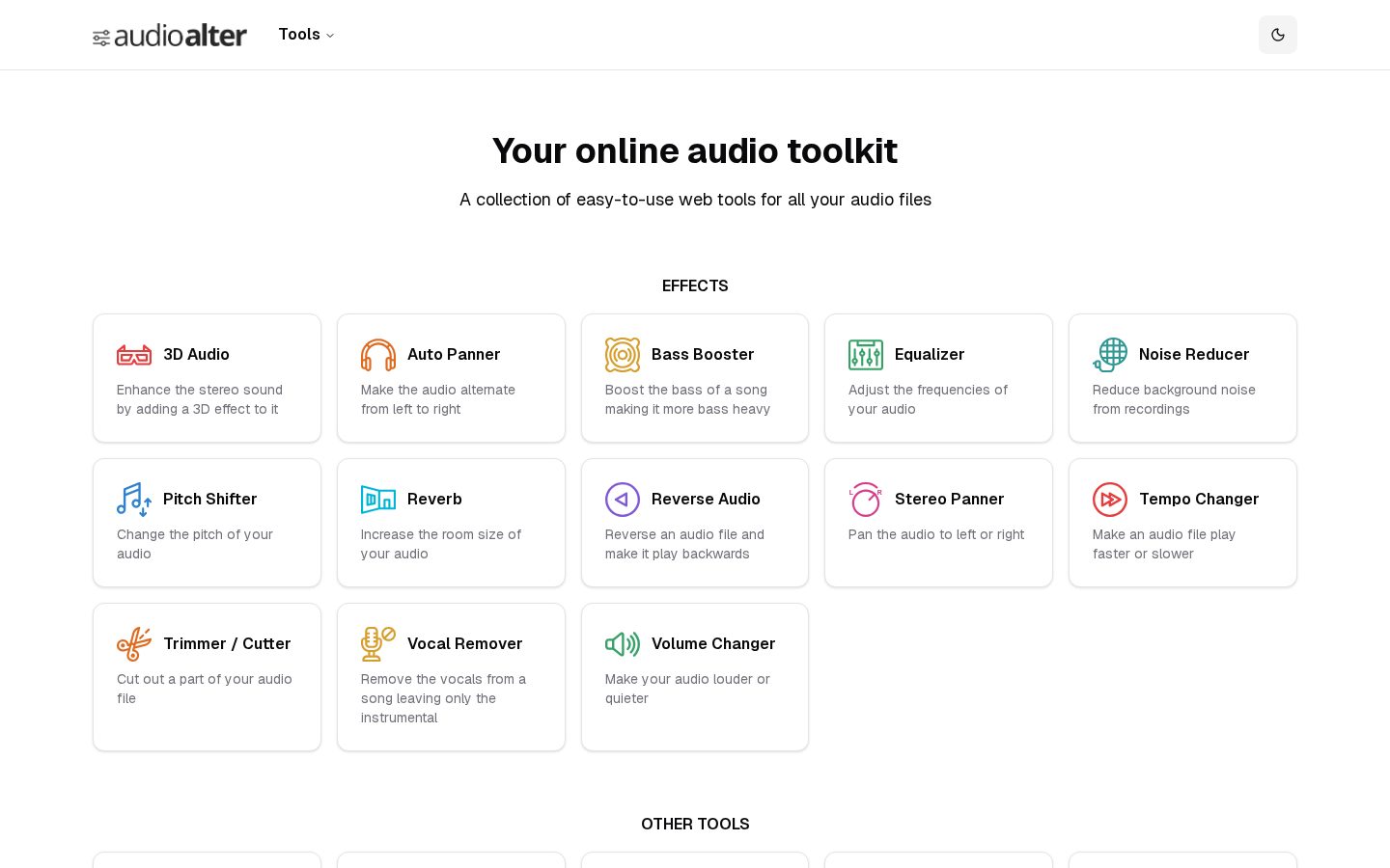 Audioalter Homepage