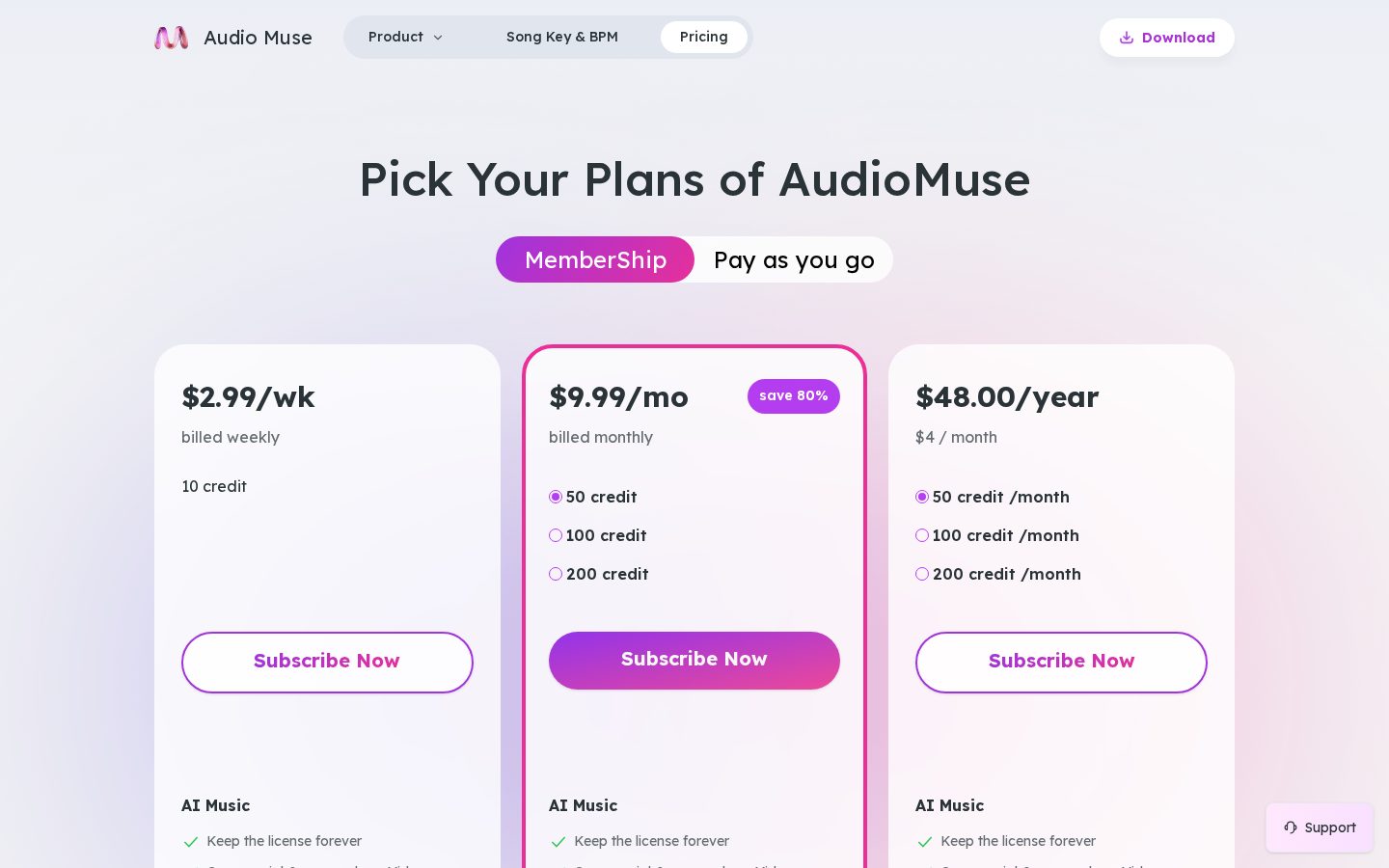 AudioMuse Pricing