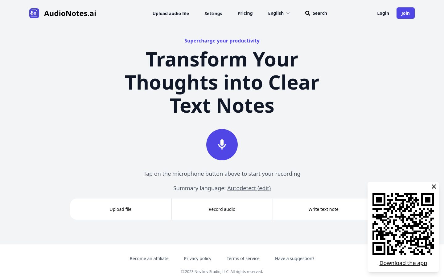 Audionotes Homepage