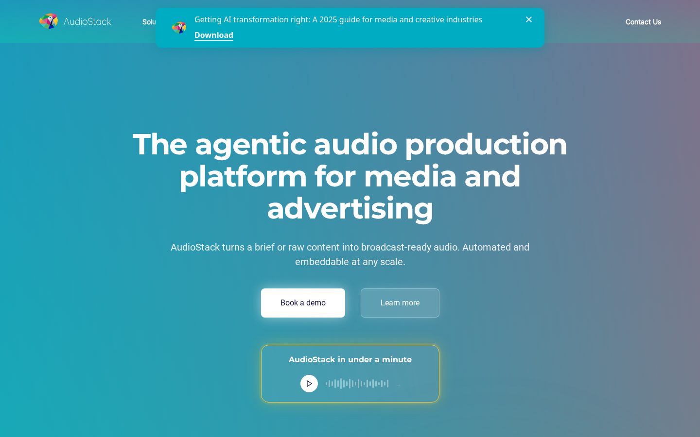 AudioStack Homepage