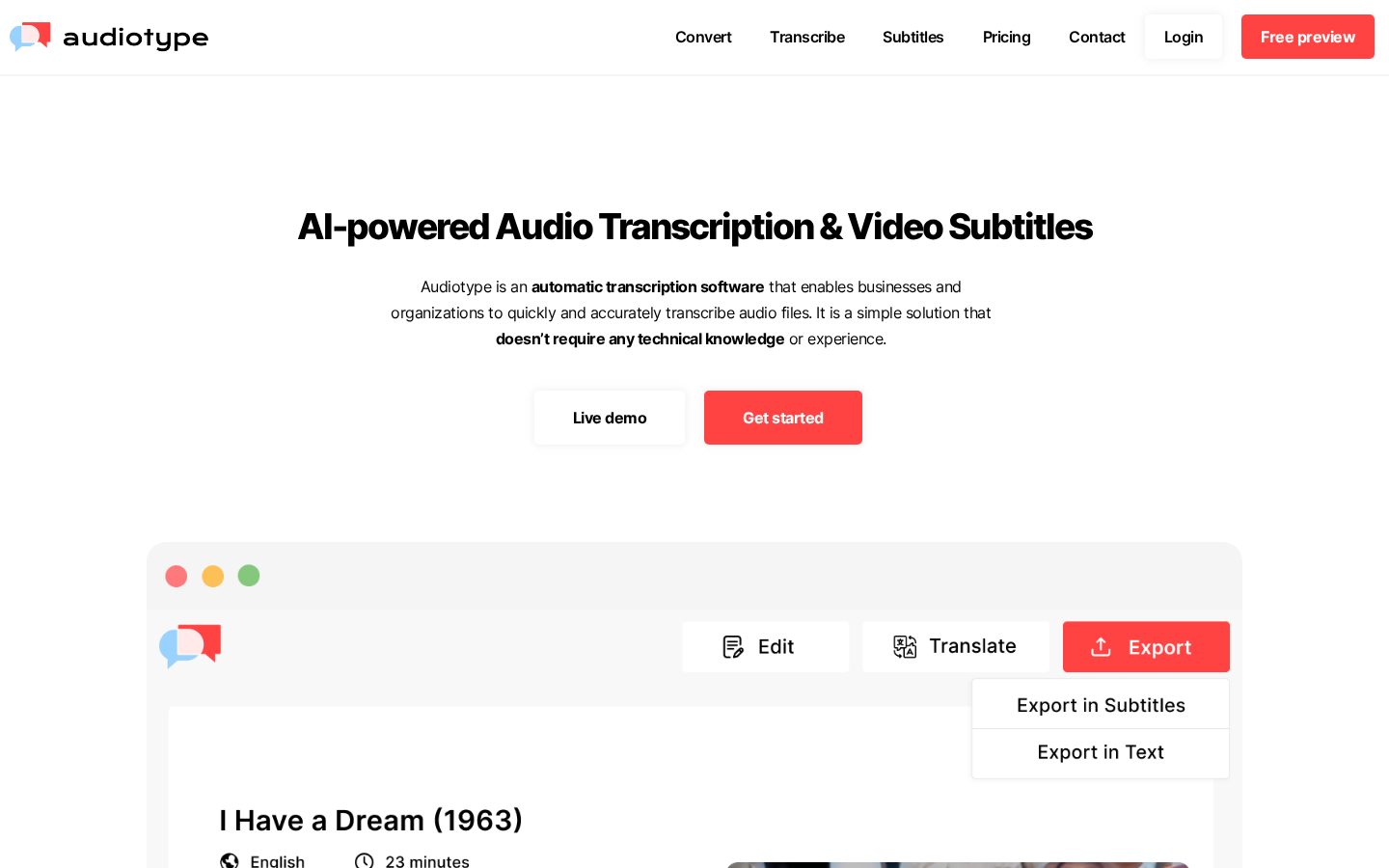Audiotype Homepage
