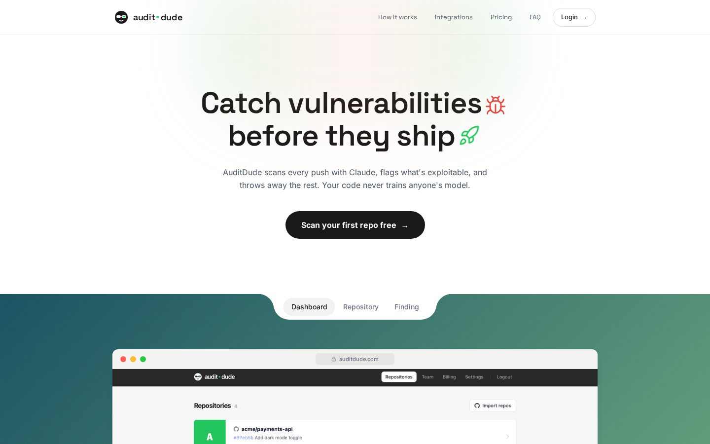 AuditDude Homepage
