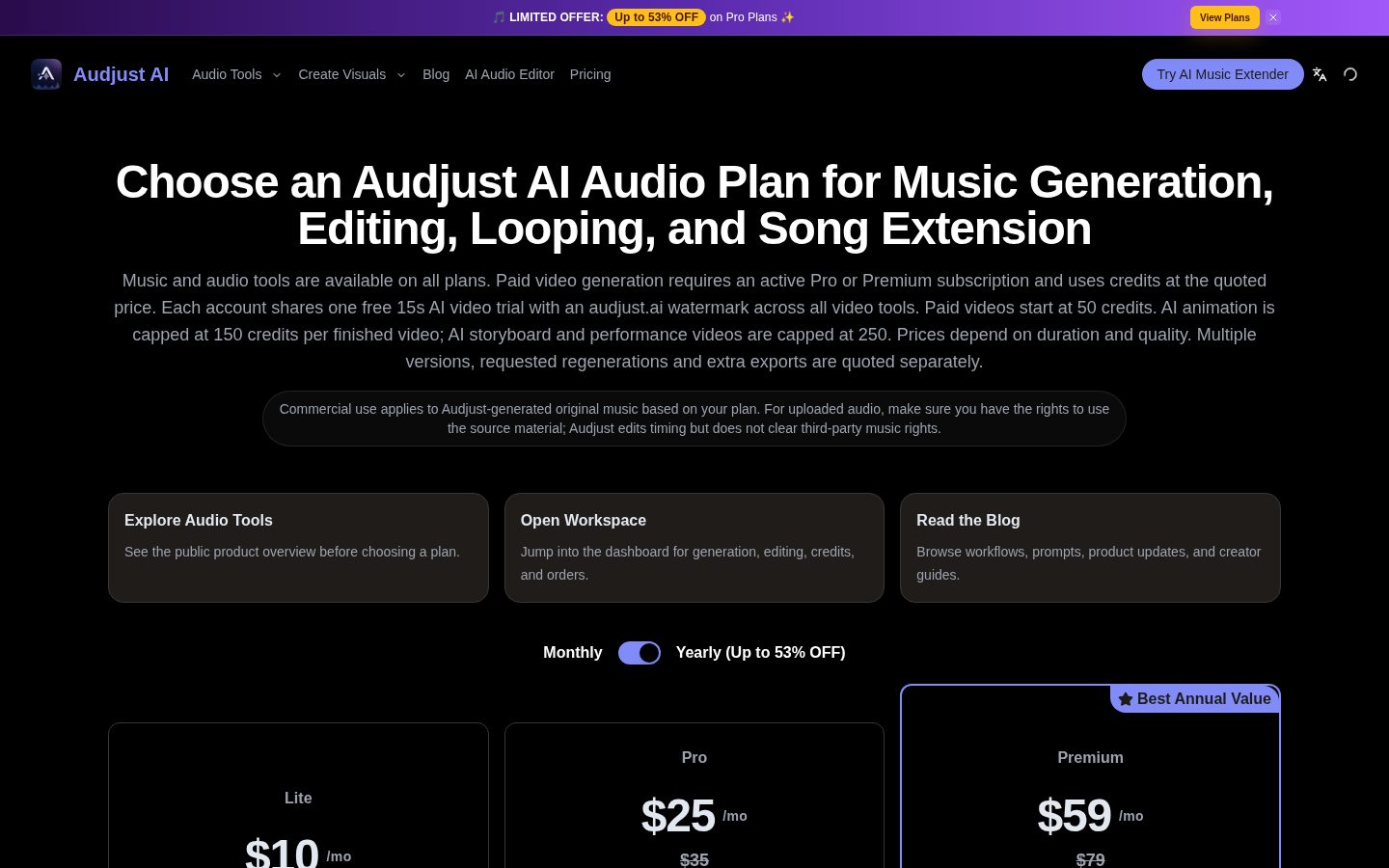 Audjust AI Pricing