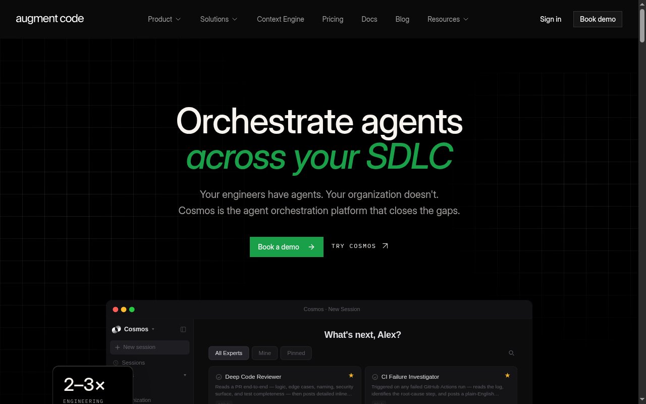 Augment Code homepage