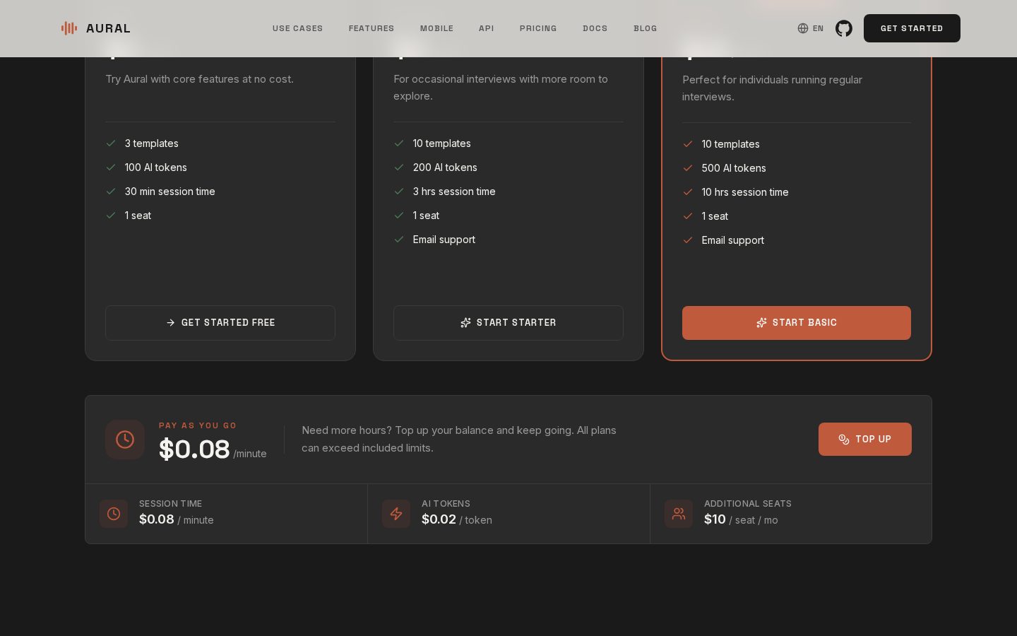 Aural Pricing