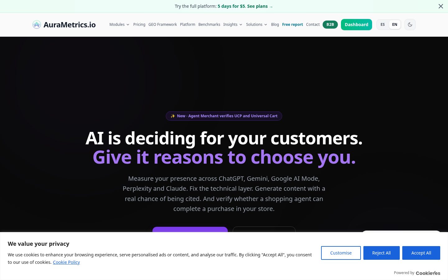 AuraMetrics Homepage