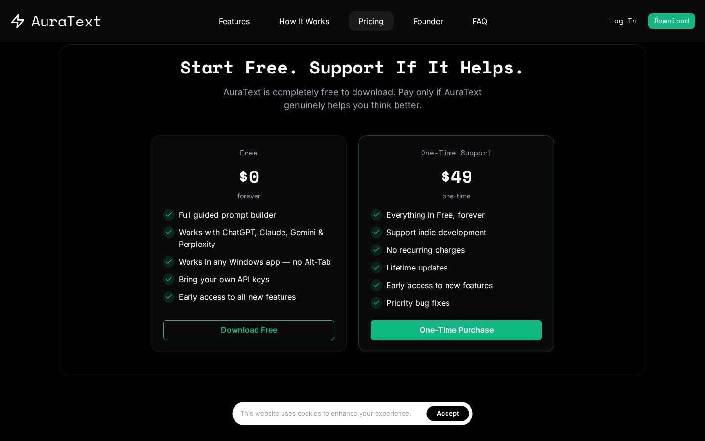 AuraText Pricing
