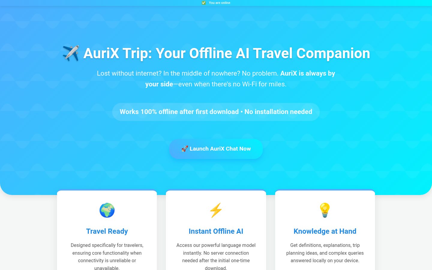 AuriX Trip Homepage