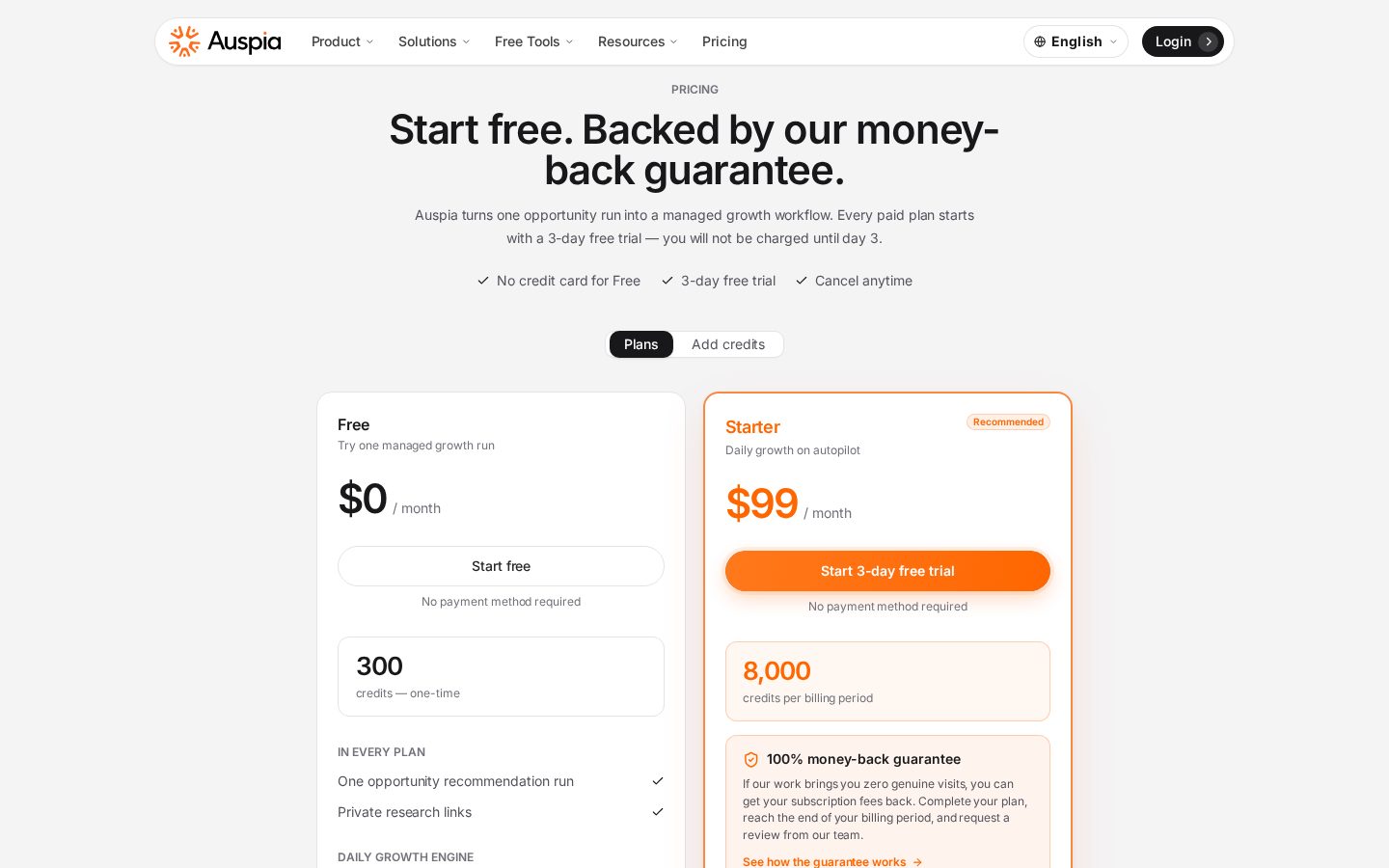 Auspia Pricing