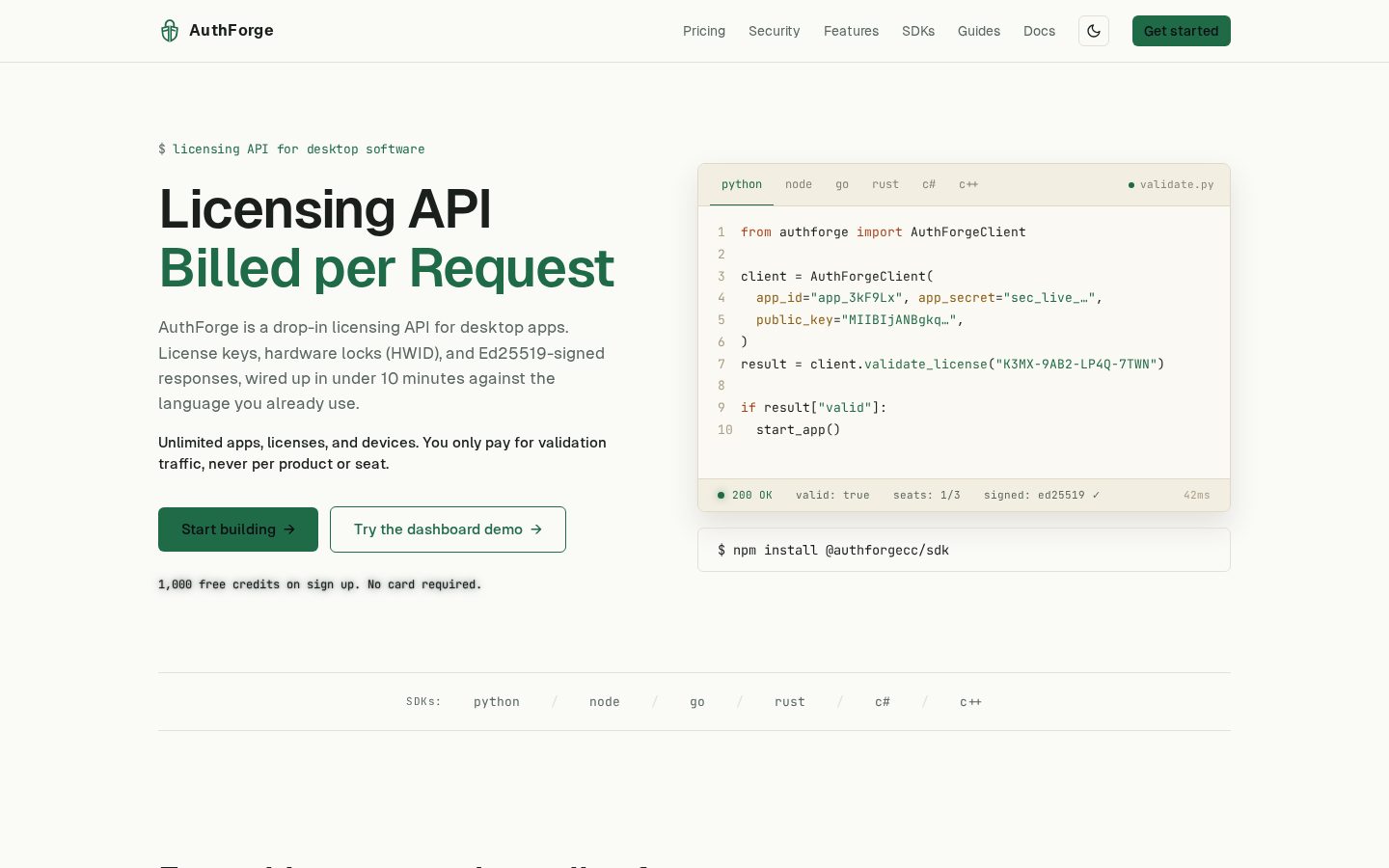 AuthForge Homepage