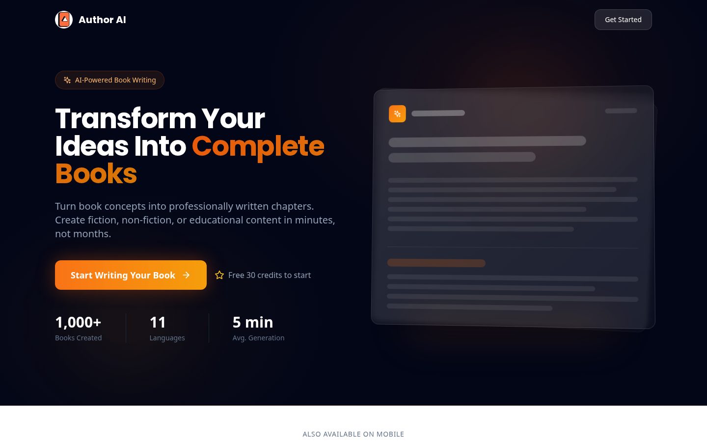 AuthorAI Homepage