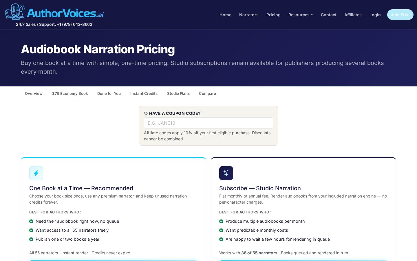 AuthorVoices Pricing