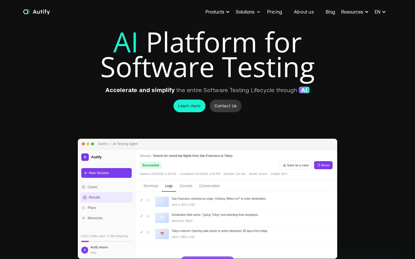 Autify Homepage