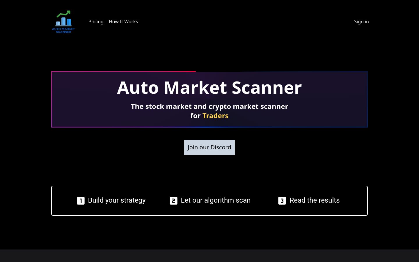 Auto Market Scanner Homepage