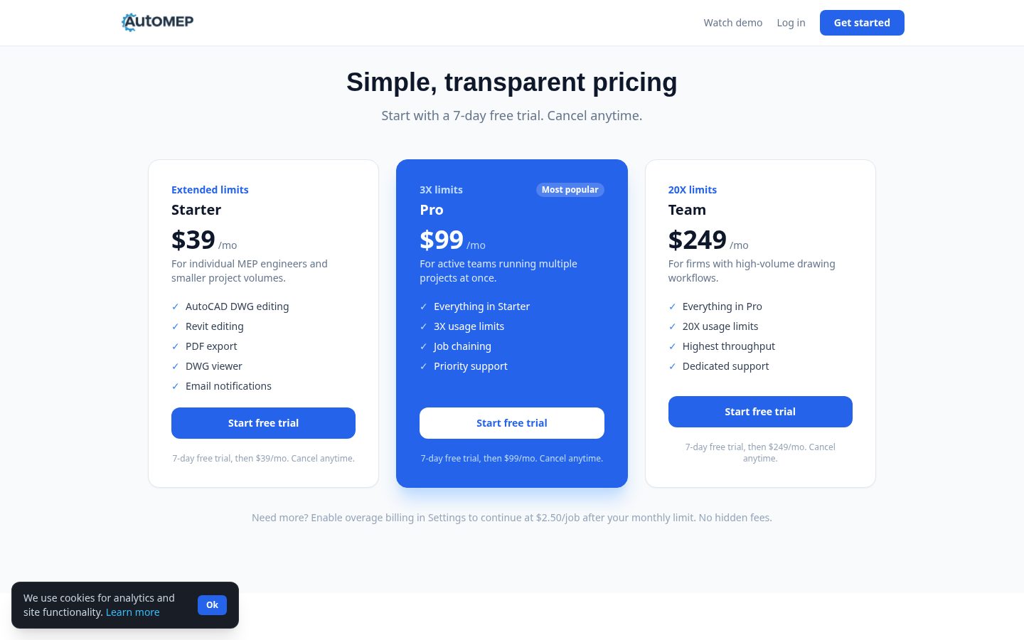 Auto MEP Pricing