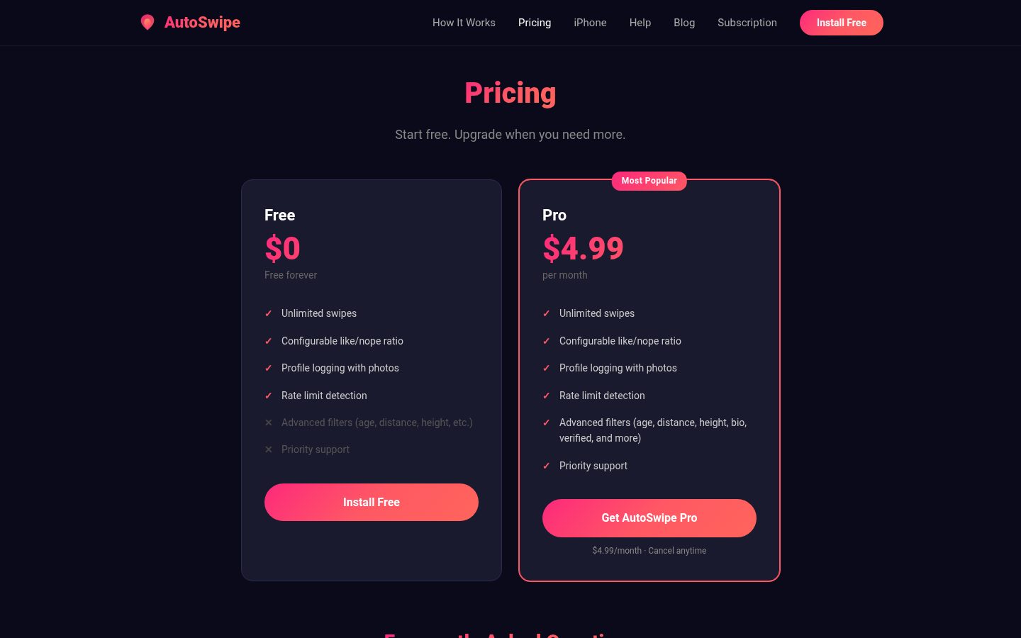 Auto Swipe Pricing