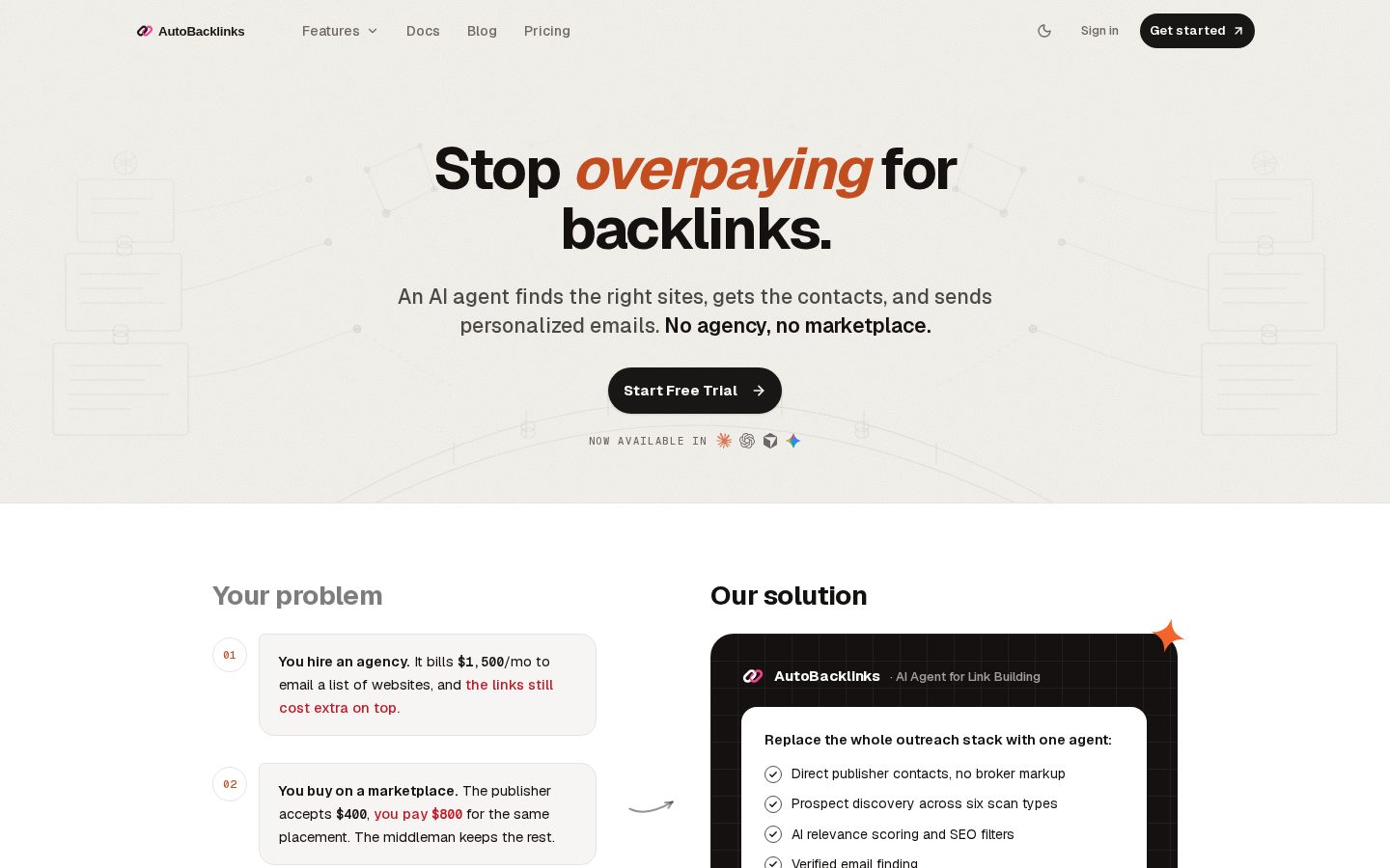 AutoBacklinks Homepage