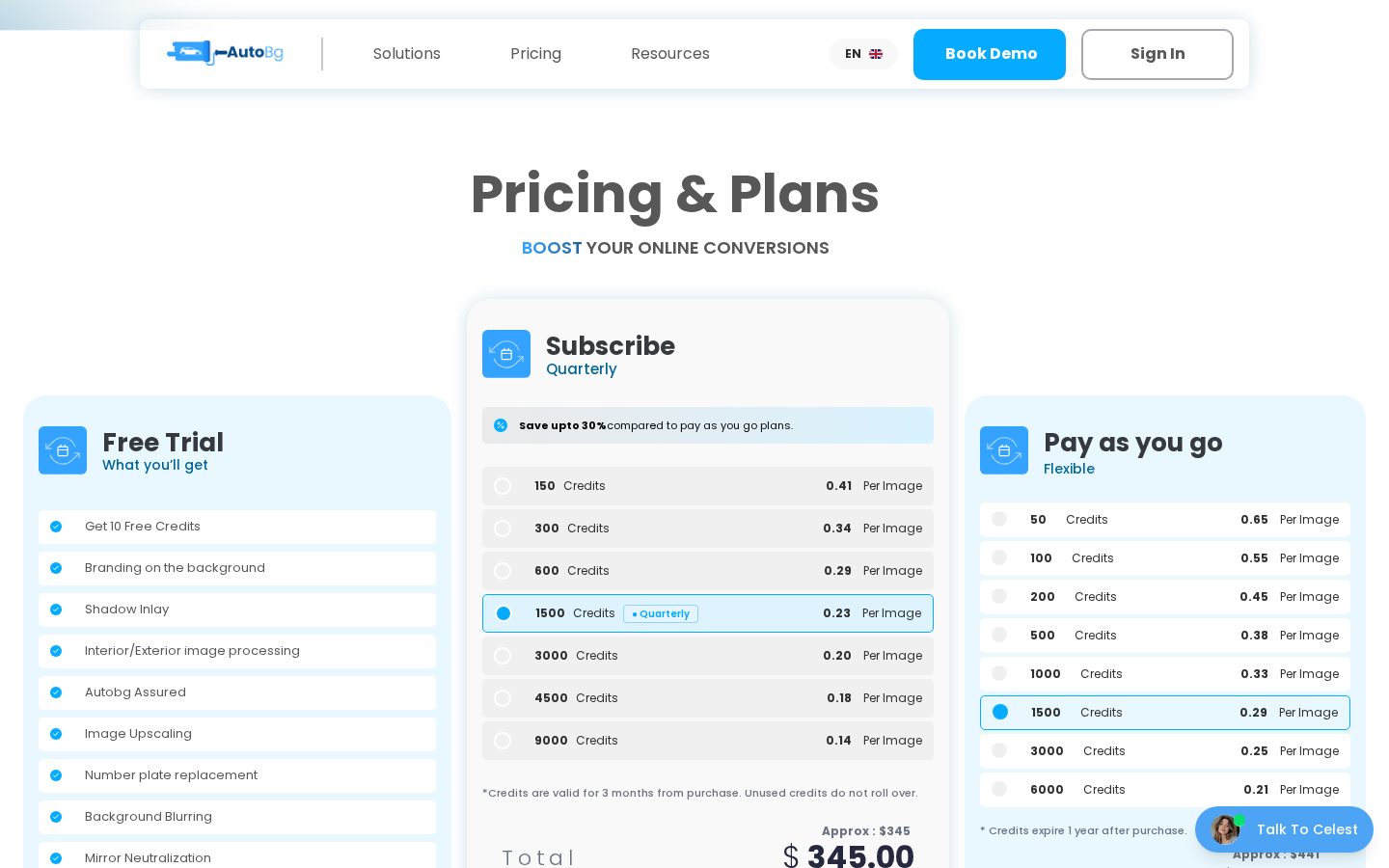 AutoBG Pricing