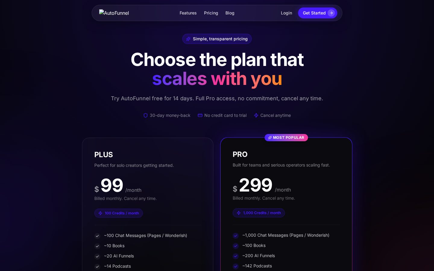 AutoFunnel Pricing