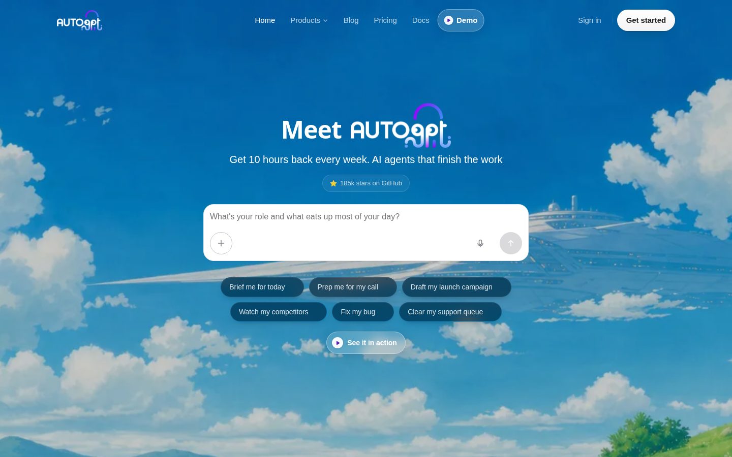 AutoGPT Homepage