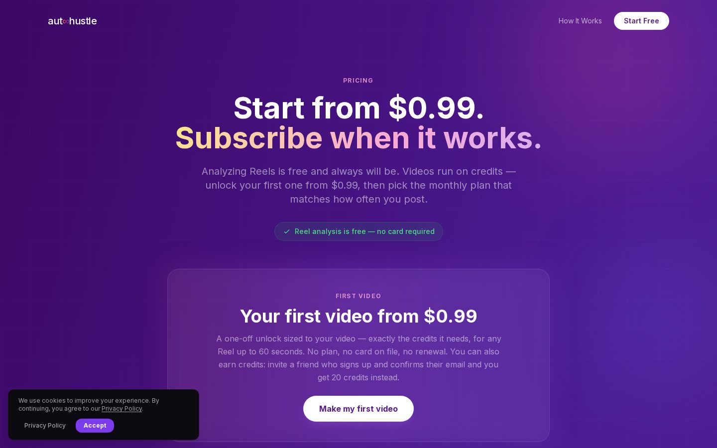 AutoHustle Pricing