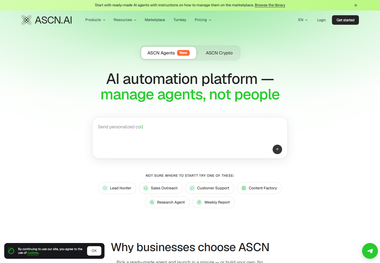Automate AI Workflows homepage