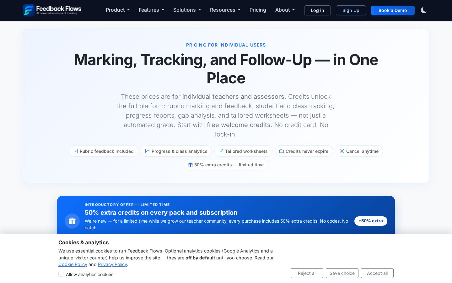 Automated Marking for Teachers Pricing