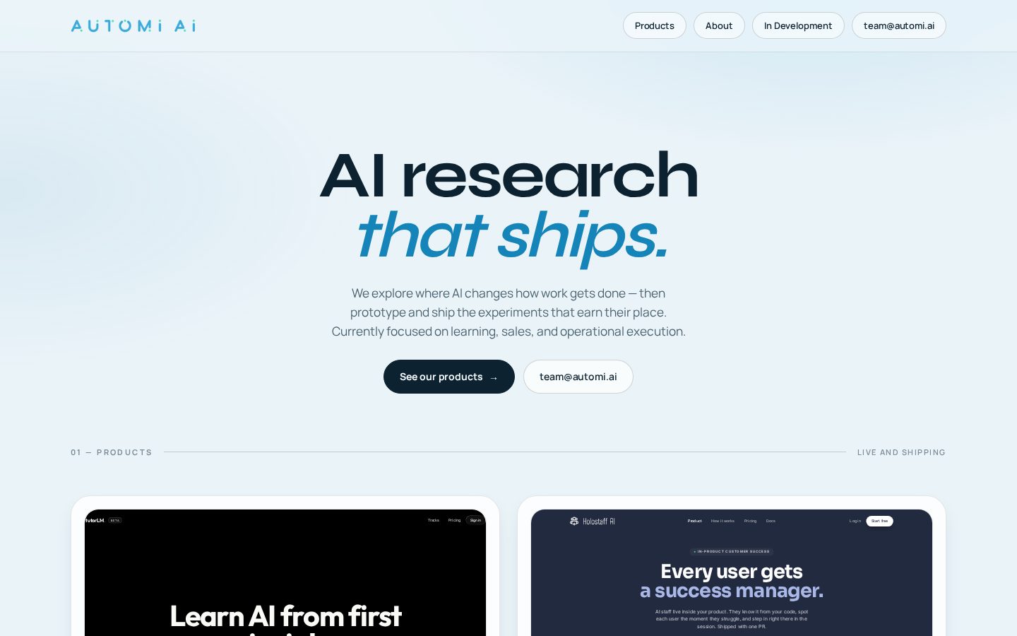 Automi AI Homepage