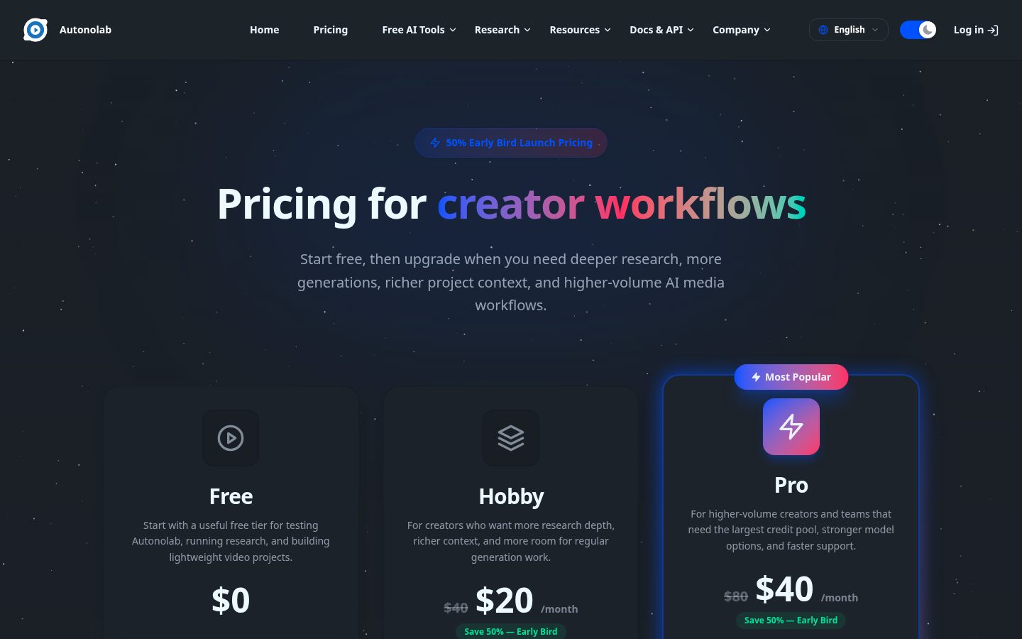 Autonolab Pricing