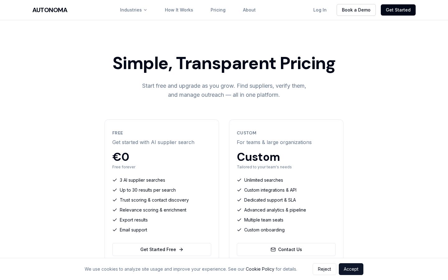 Autonoma.pro Pricing