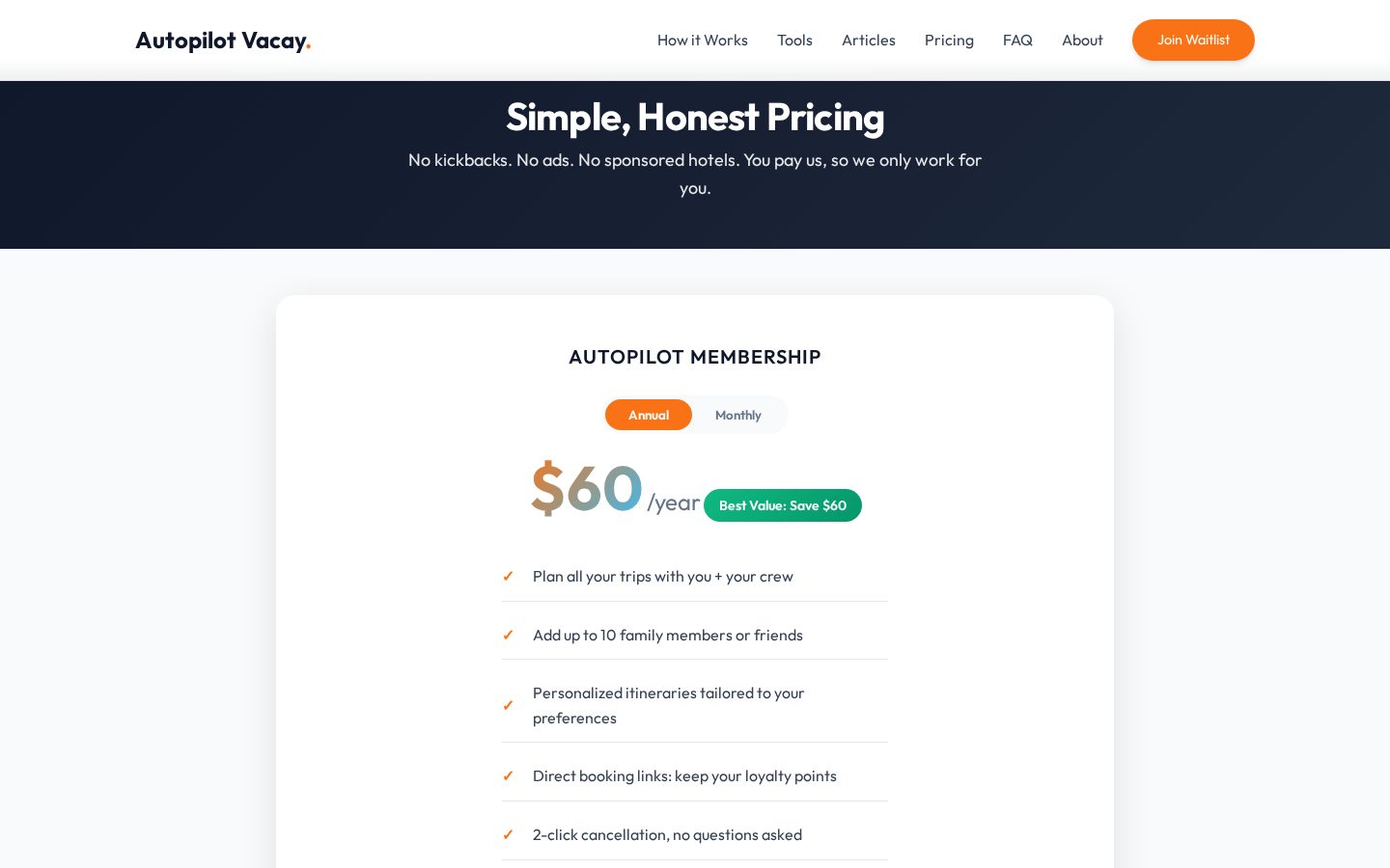 Autopilot Vacay Pricing