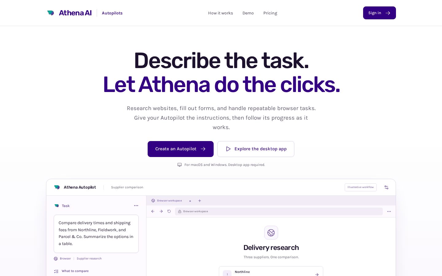 Autopilots by Athena AI Homepage
