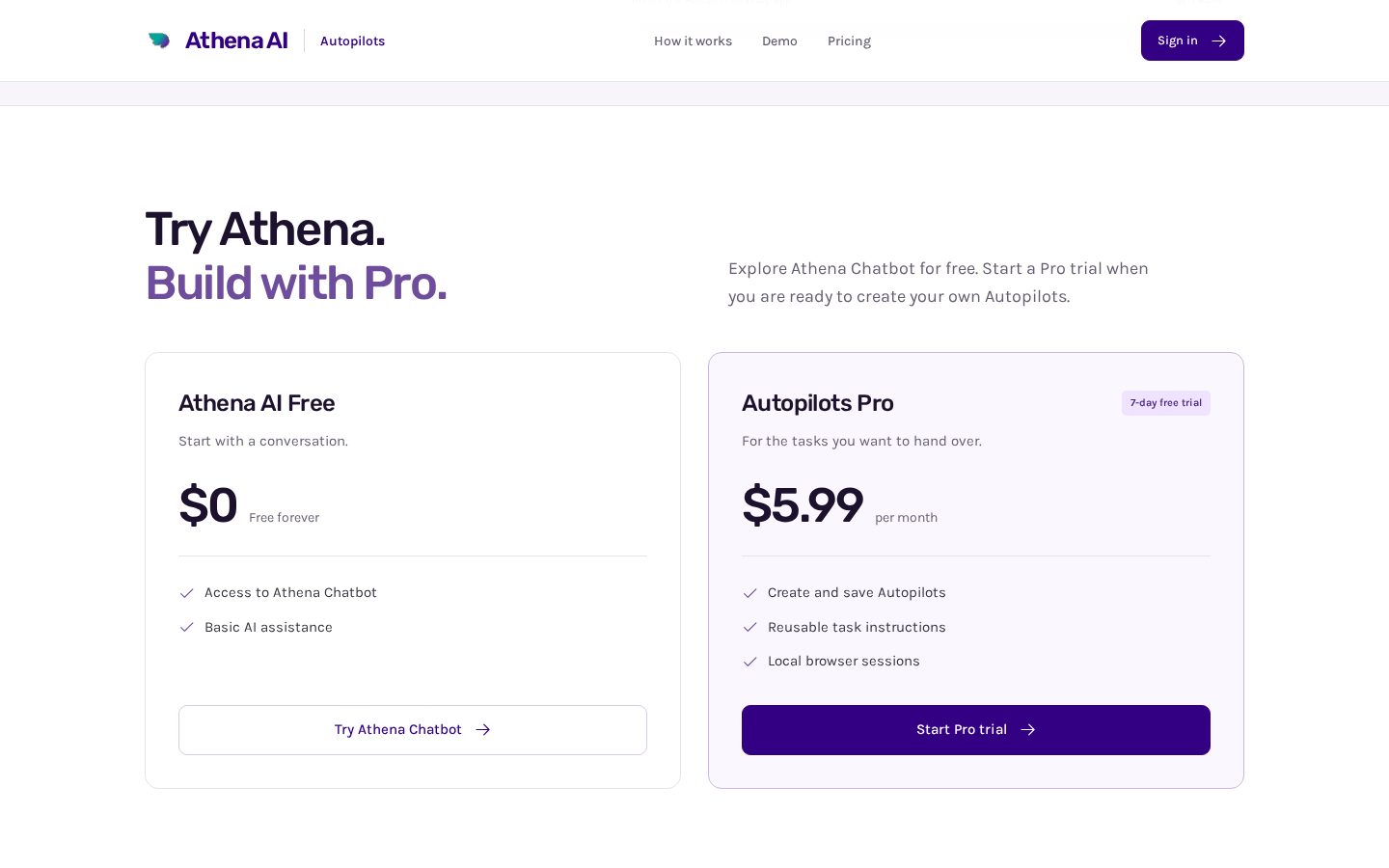 Autopilots by Athena AI Pricing
