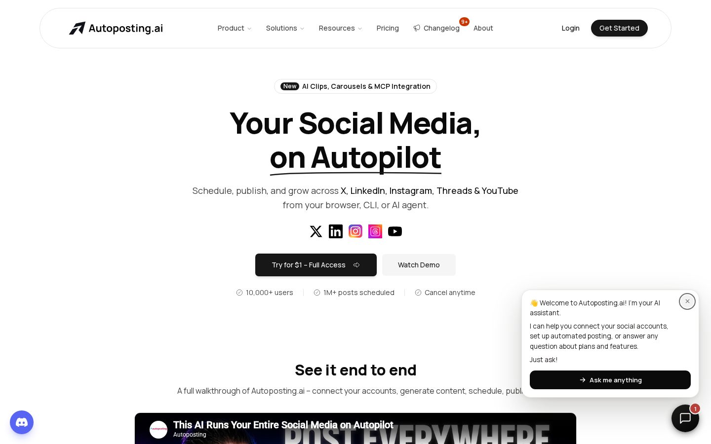Autoposting Homepage
