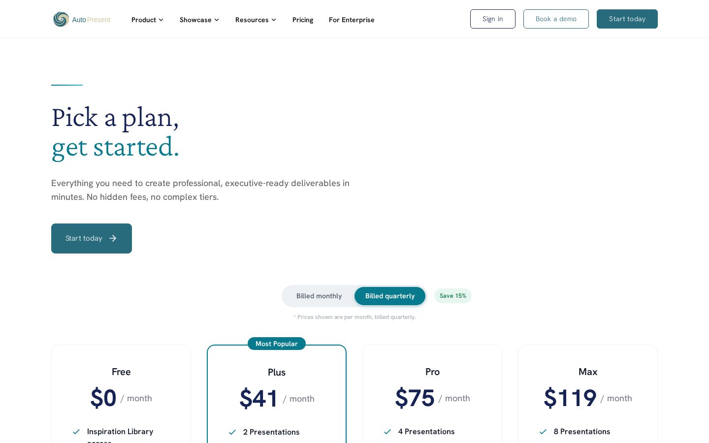 AutoPresent Pricing