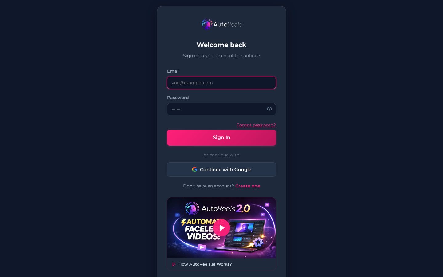 AutoReels Pricing