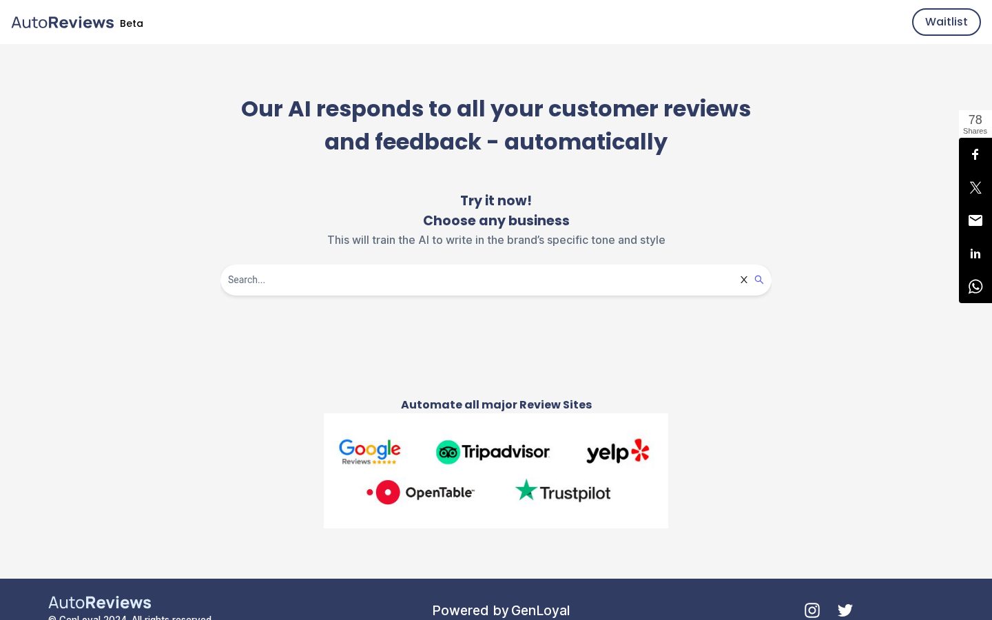 Autoreviews AI Homepage