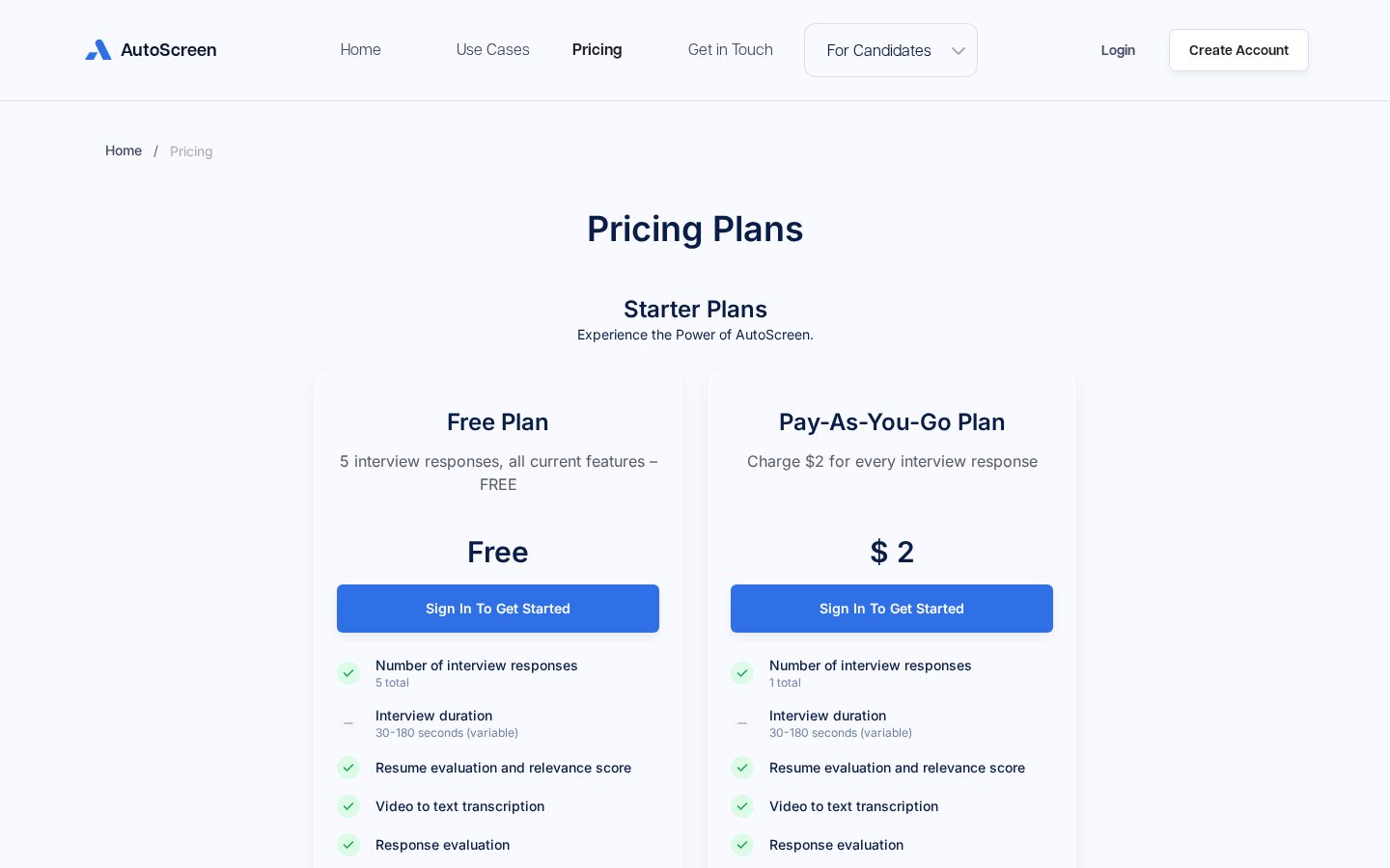 Autoscreen Pricing