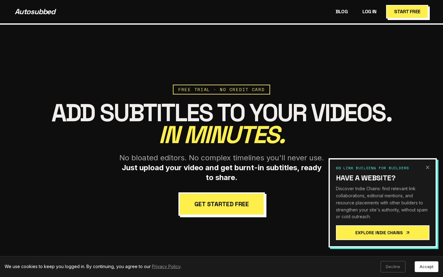 Autosubbed Homepage