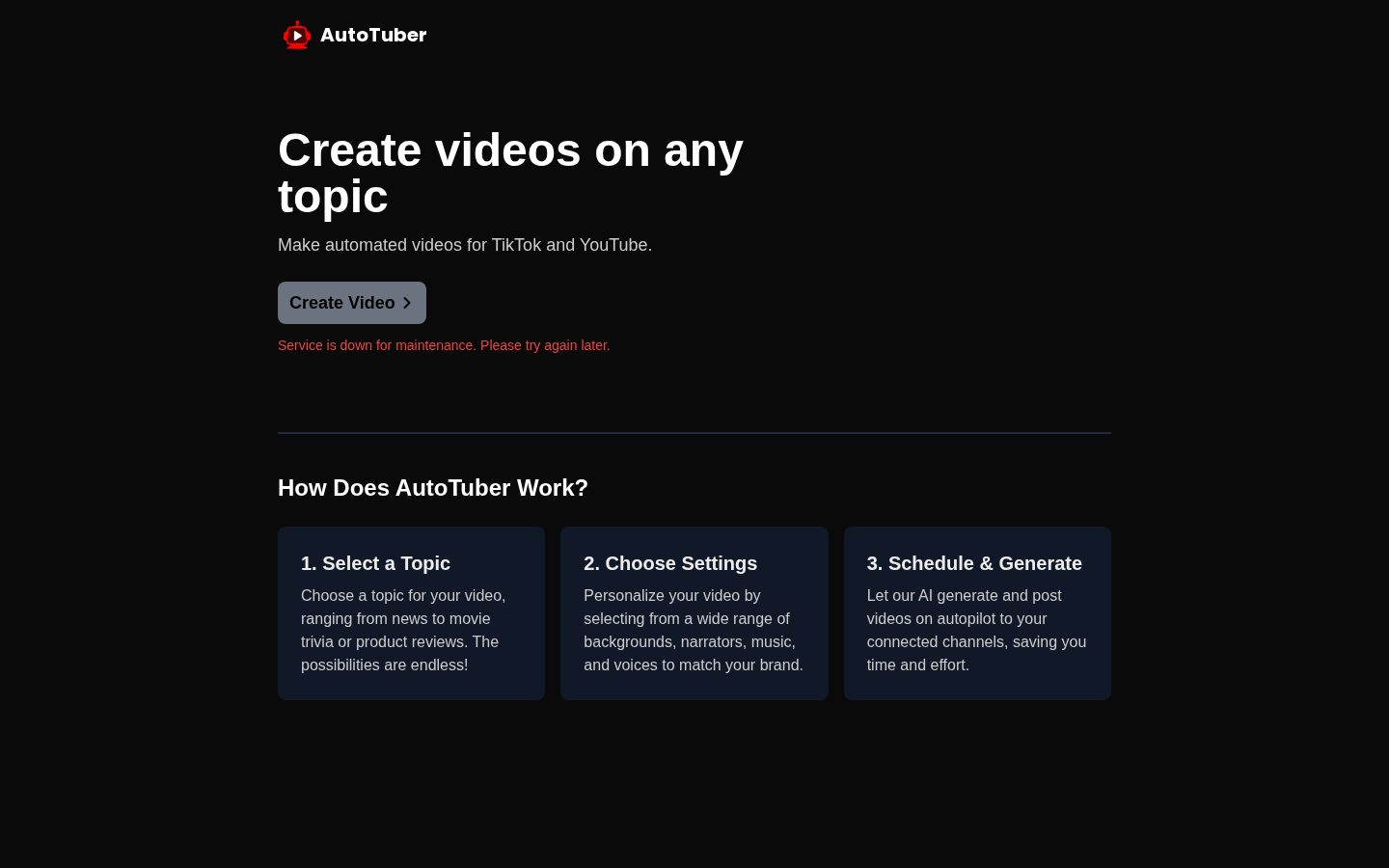 AutoTuber Homepage