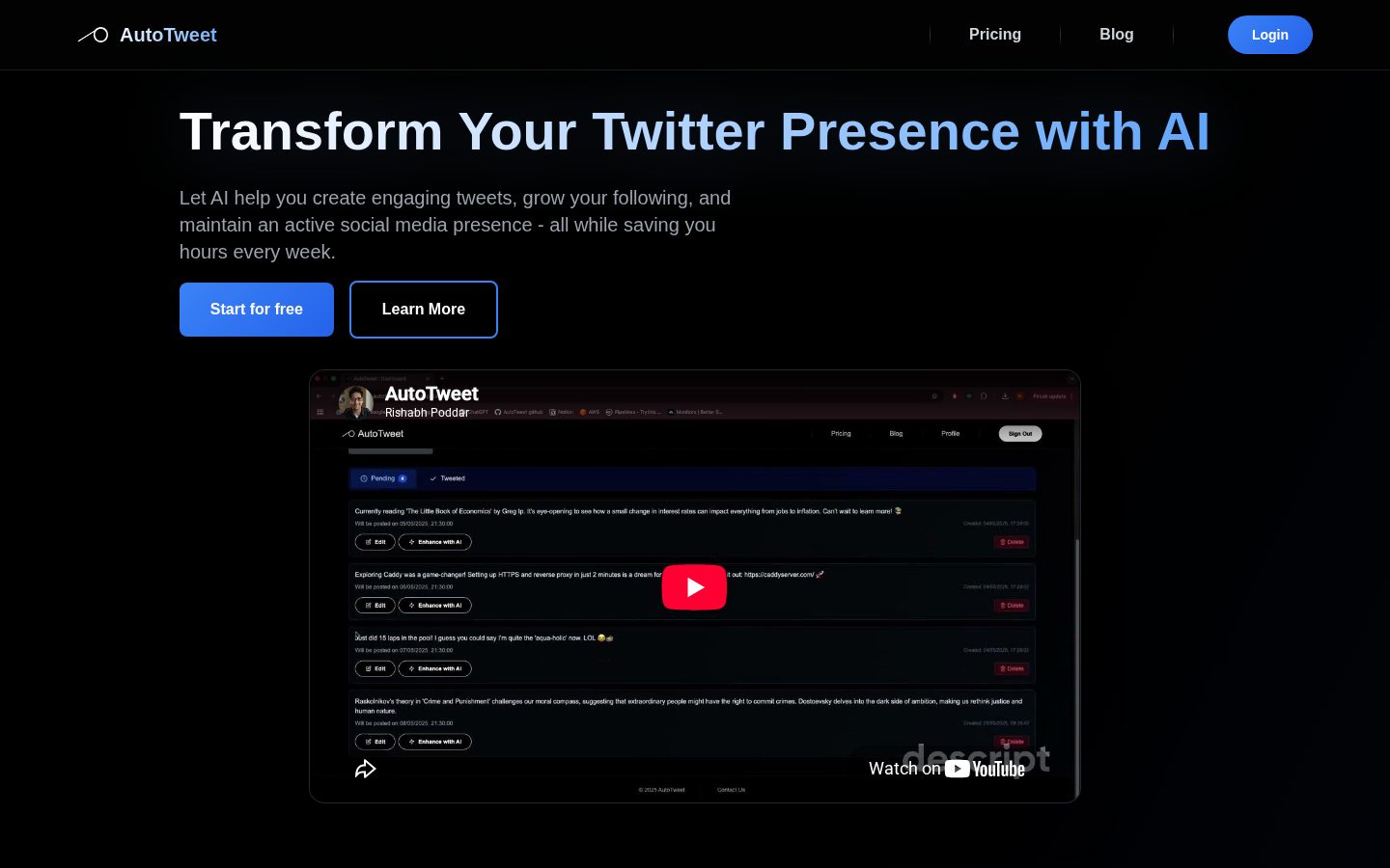 AutoTweet Homepage