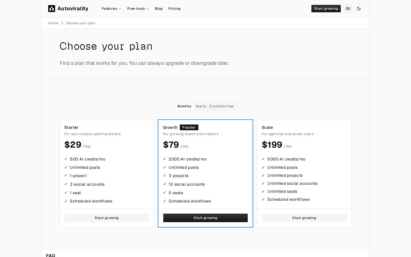 Autovirality Pricing