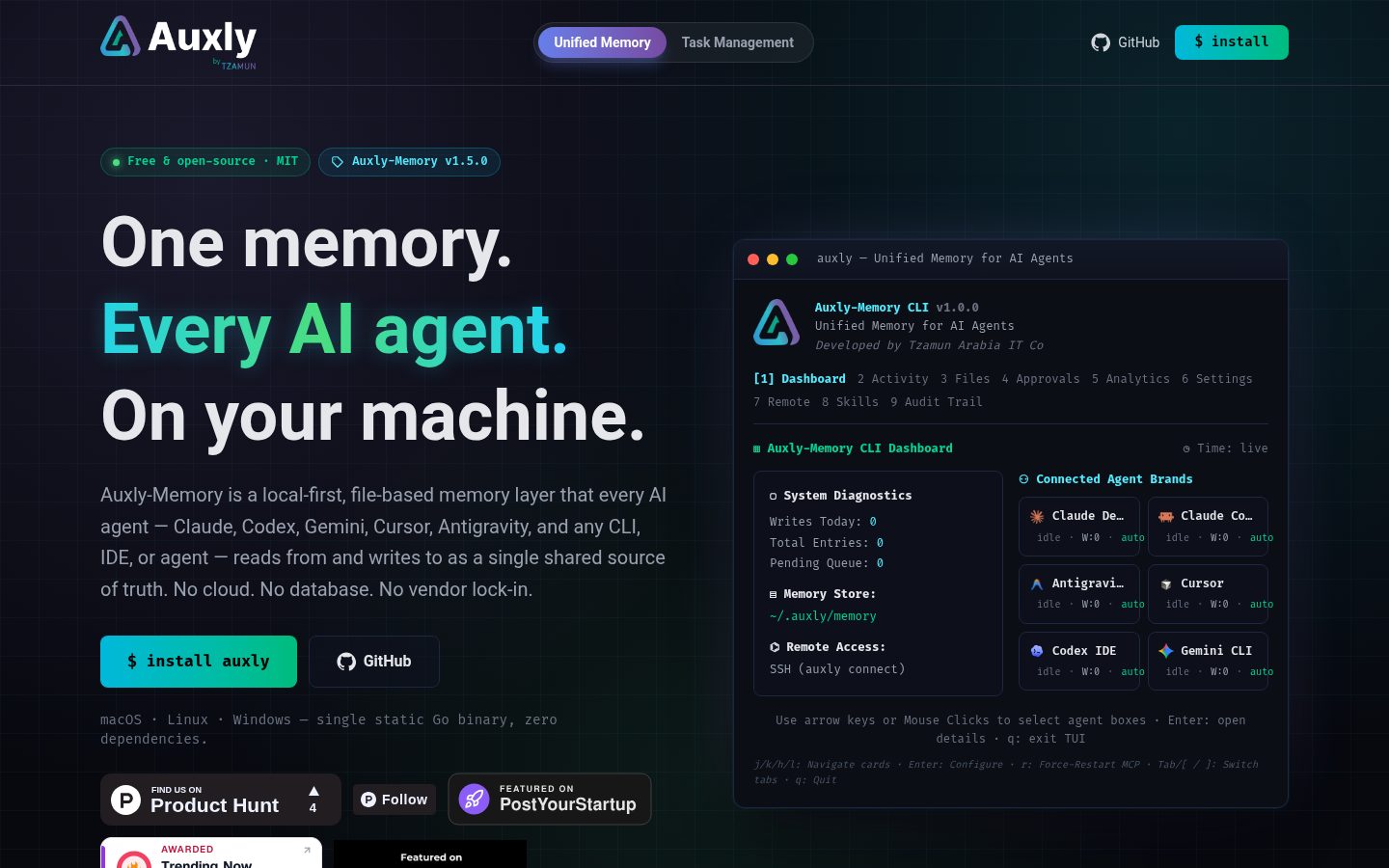 Auxly Homepage