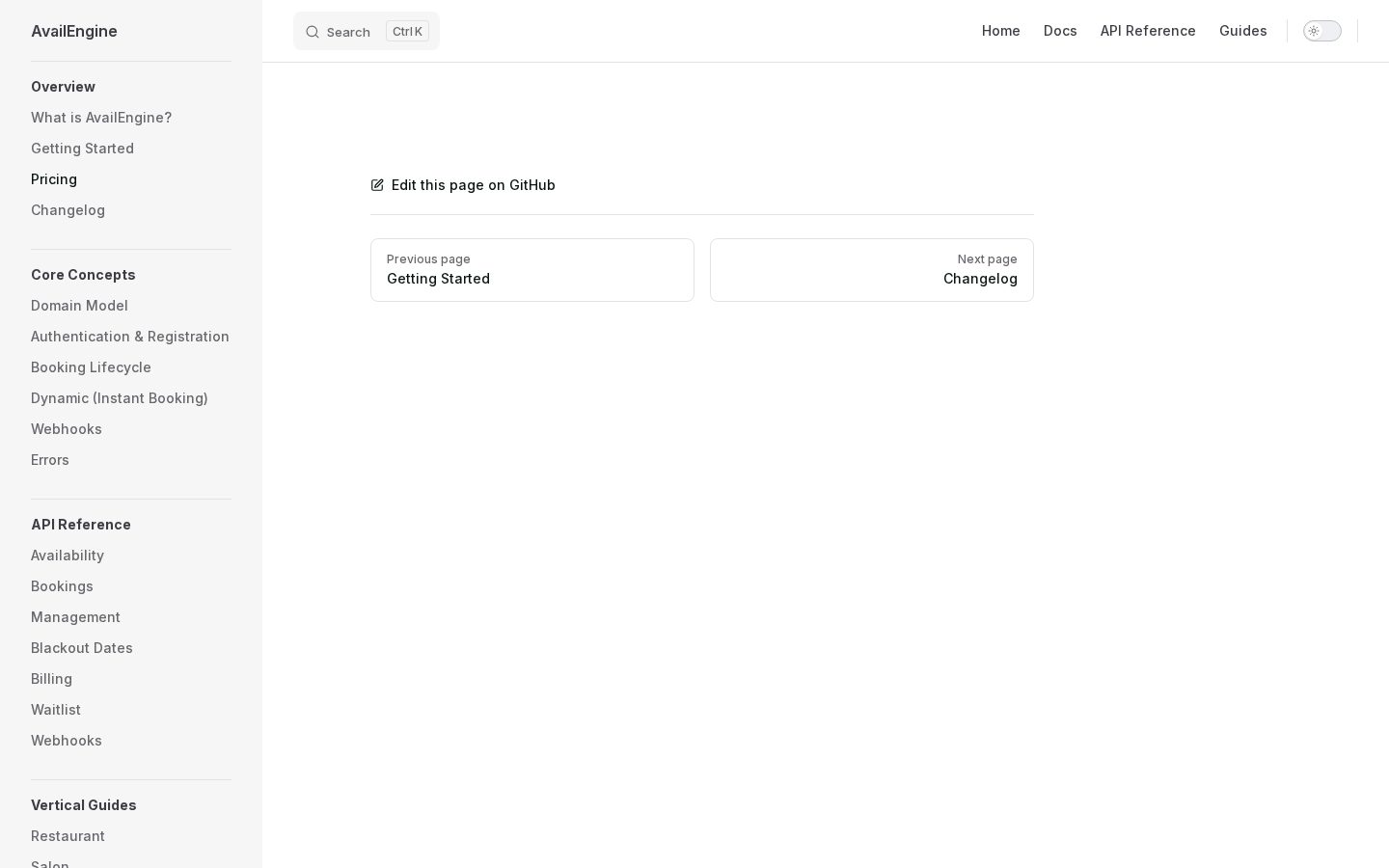AvailEngine Pricing