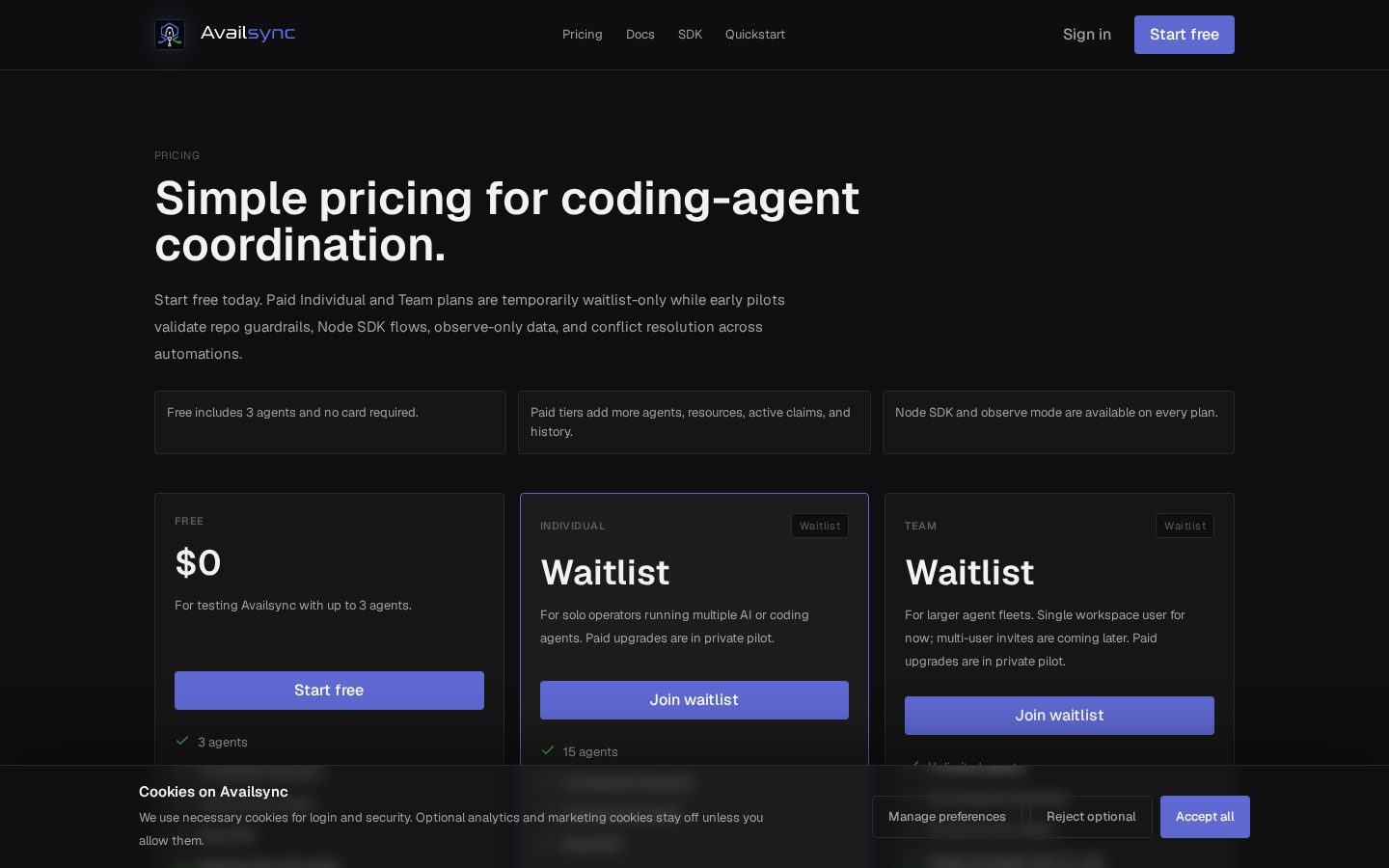 Availsync Pricing