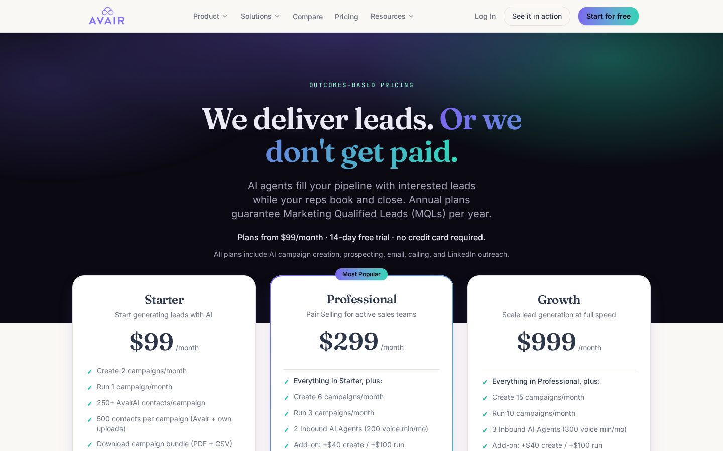 AvairAI Pricing